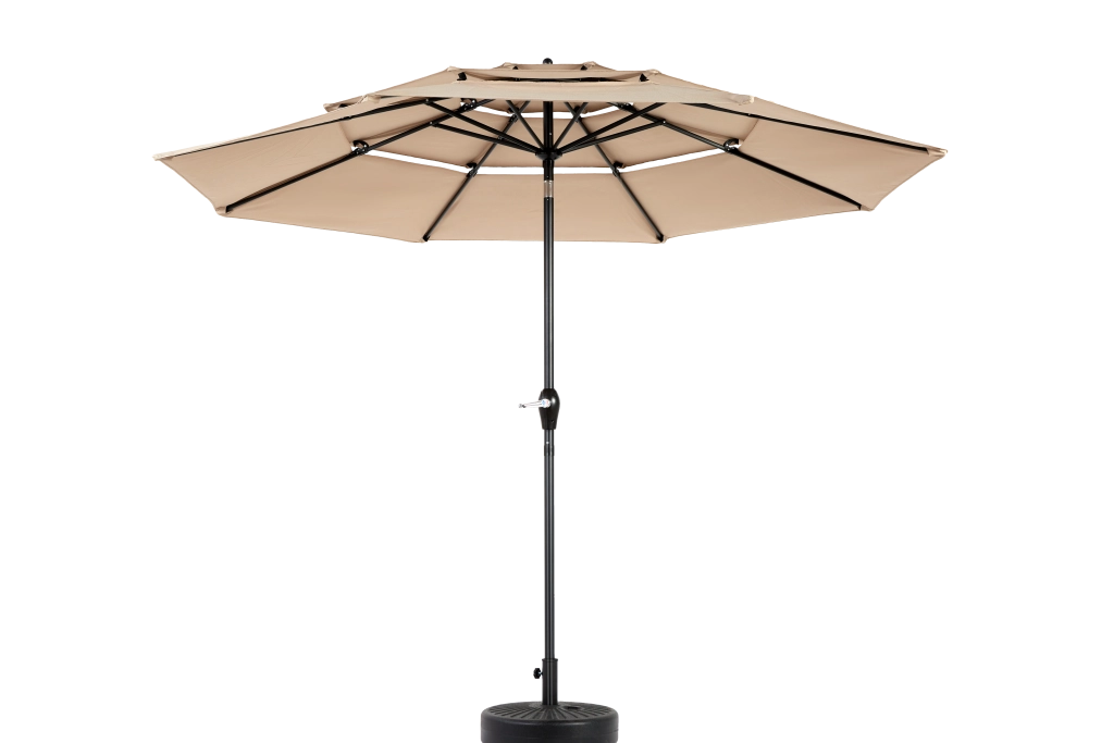 Ombrellone da esterno 10 FT con inclinazione automatica, colore khaki