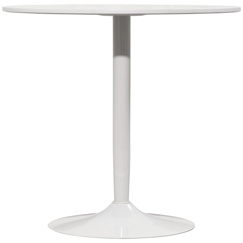 Tavolo da pranzo rotondo per 2 persone, moderno con gambe in acciaio ¨C Minimal ¨C Bianco, ?80x75 cm