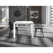 Tavolo moderno allungabile bianco frassinato 90x90x78h (833) - Mobili 2G
