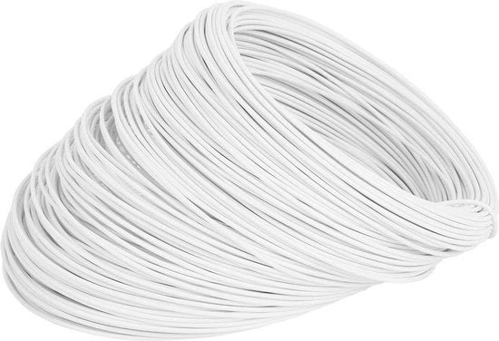 100 metri di filo di ferro bianco a forma rotonda - 055 mm / 002 pollici - galvanizzato - cavo di ricarica per giocattoli, archiviazione per giardinaggio, prodotti elettronici