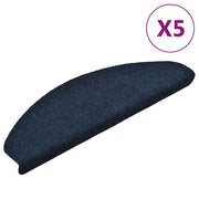 Tappetini per scale autoadesivi 5 pz | Gradini per Scale 65x21x4 cm blu navy semicircolari grandi