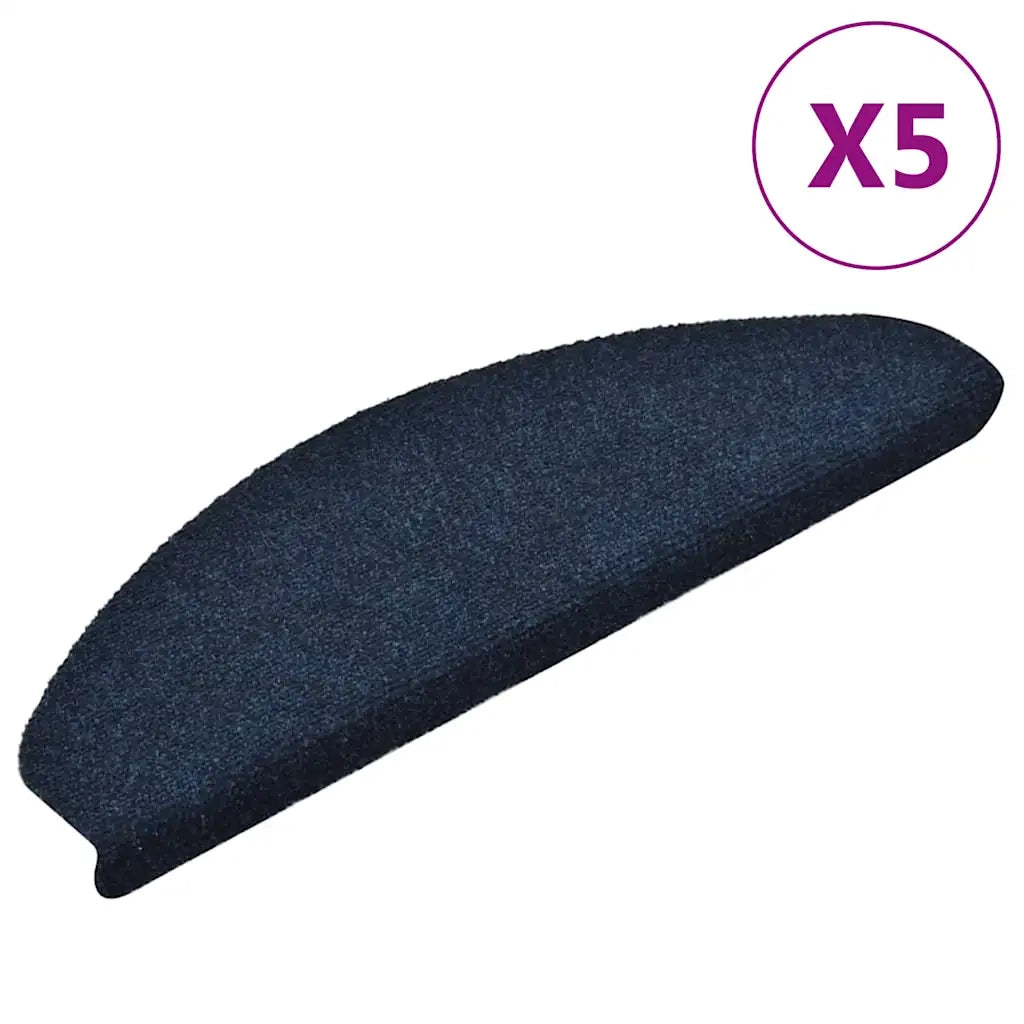 Tappetini per scale autoadesivi 5 pz | Gradini per Scale 65x21x4 cm blu navy semicircolari grandi