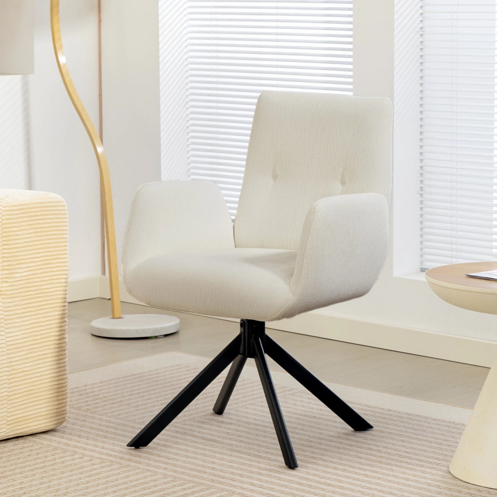 Poltrona girevole ¨C Minimal ¨C crema