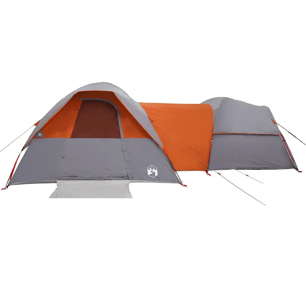 Tenda da Campeggio 5 Persone-Tenda per Escursionismo Grigio e Arancione Impermeabile 244494