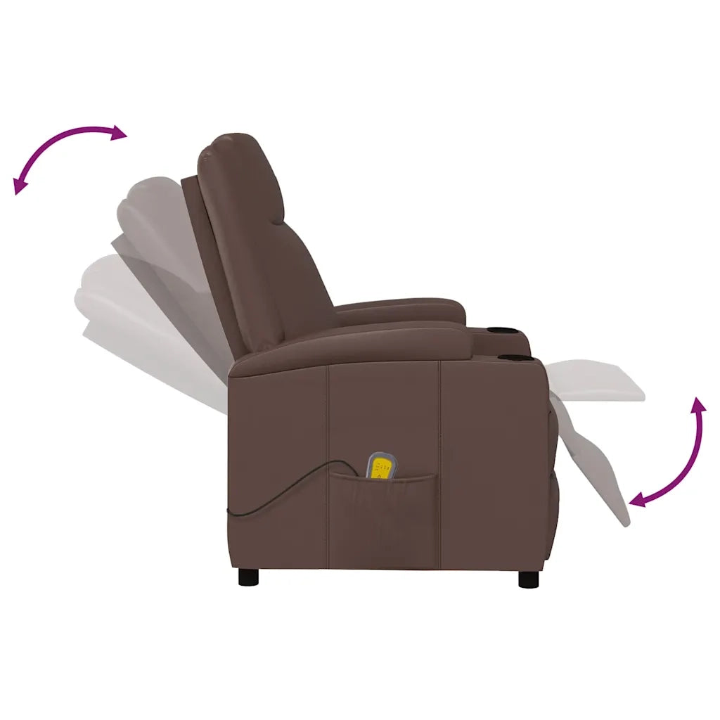 Divano Sedia-Poltrona Massaggiante Marrone in Similpelle 872869