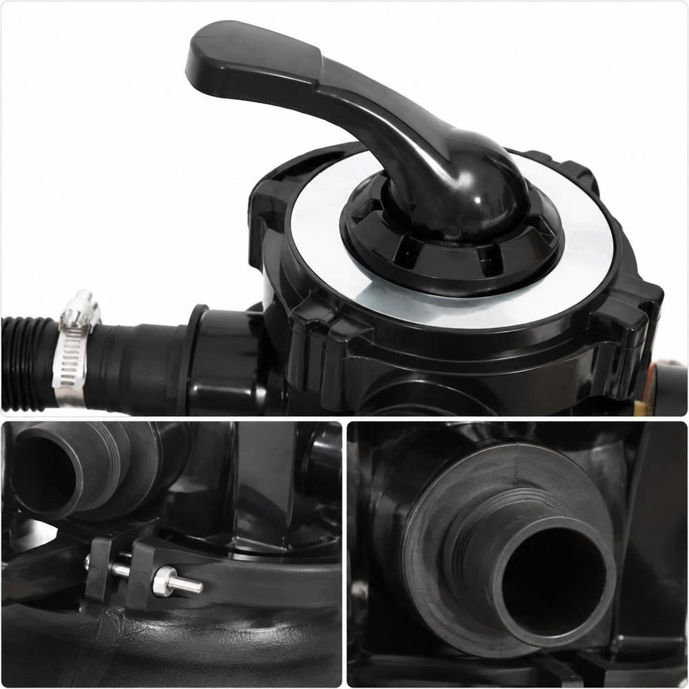 Pool Sand Filter With 6-way Valve, Black