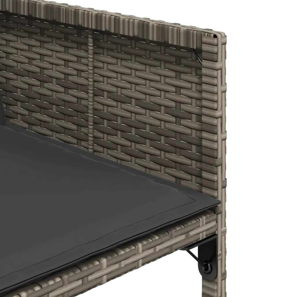 Set da Pranzo da Giardino 7 pz con Cuscini in Polyrattan Grigio 3278035