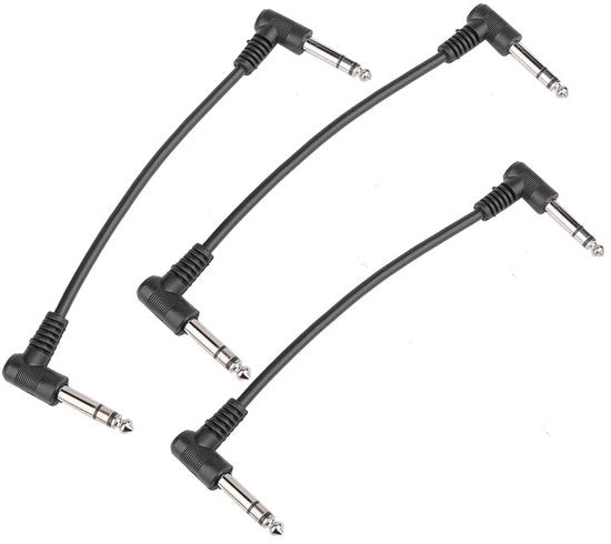 Cavo di Connessione per Chitarra senza Rumore da 15 cm per Pedali Effetti - Cavo Stereo TS per Instrumenti con Connessione Maschio-Maschio per Miglioramento dell'Audio e Efficienza