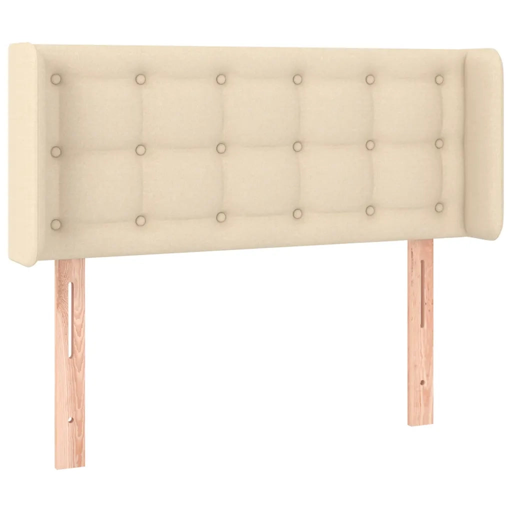 Testiera | Testata ad Orecchio Crema 103x16x78/88 cm in Tessuto