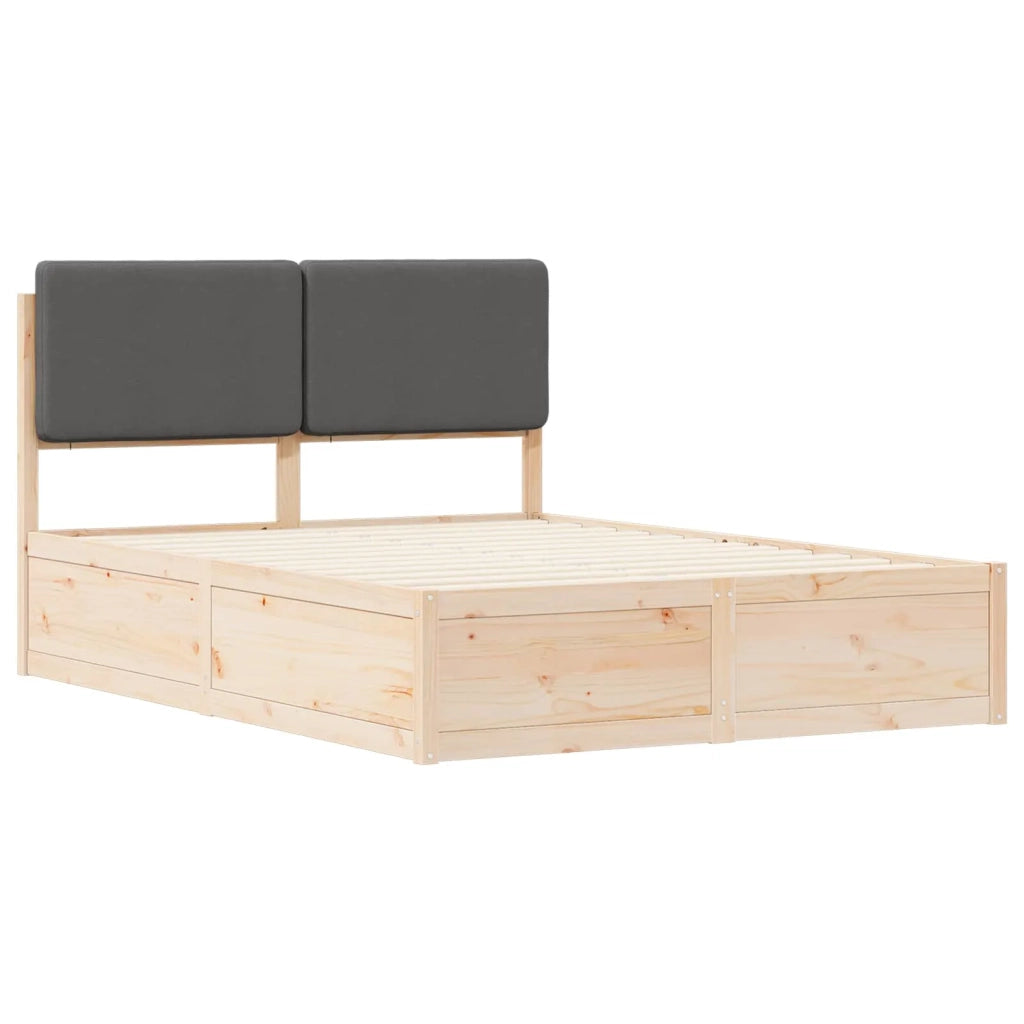 Letto con Testiera Rivestita Grigio scuro 150 x 200 cm