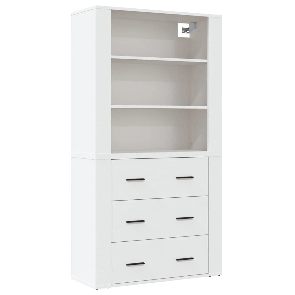 Buffet credenza cassettiera armadio mobile contenitore organizer cucina soggiorno salotto alto legno ingegnerizzato bianco 02_0032782