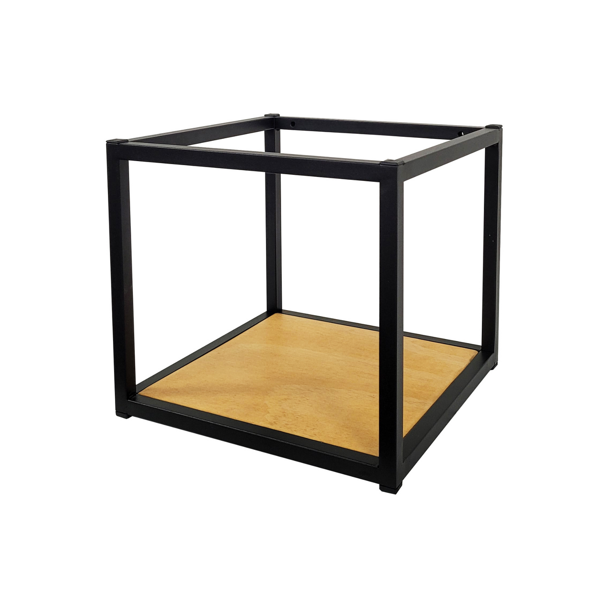Mensola da parete Kubho  in acciaio e legno cm 29x29x26 h