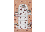 Tappeto Arredo e Gioco Antiscivolo Per Cameretta Bambini Disegno Unicorni - 115x175 - Rosa Anitco