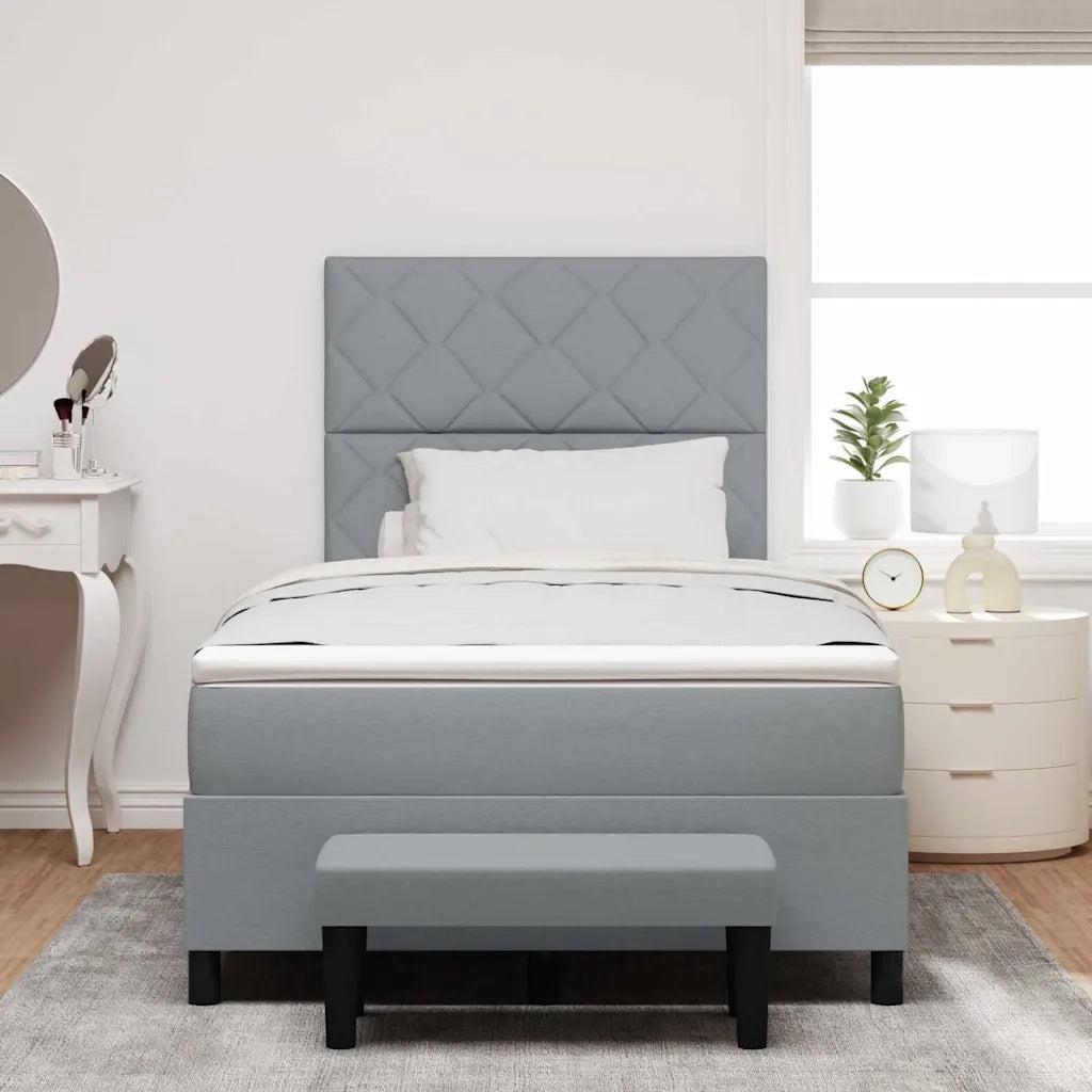 Letto a molle con testiera Grigio chiaro 120 x 190 cm Tessuto 3344128