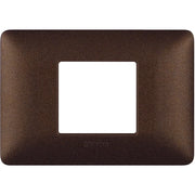 Placca Bticino Matix 2 moduli centrati marrone caffè AM4819TGG