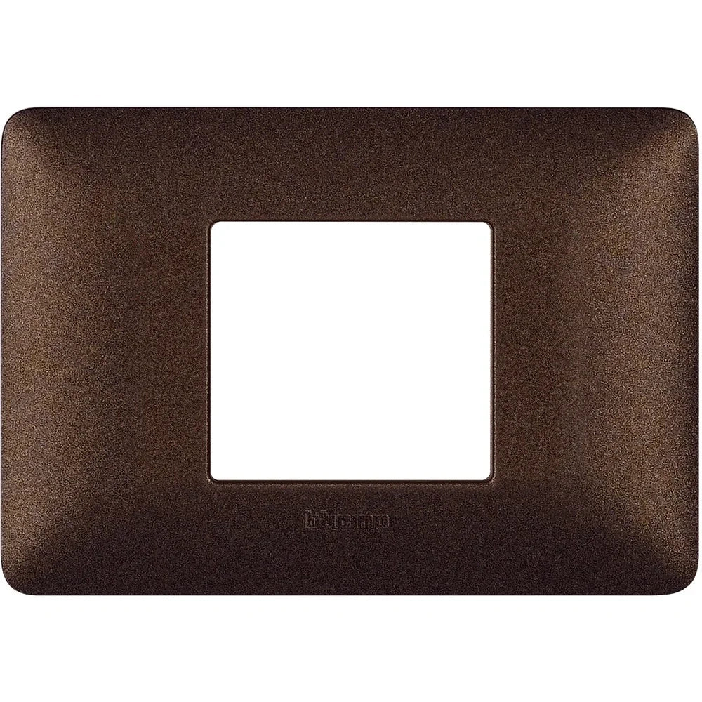 Placca Bticino Matix 2 moduli centrati marrone caffè AM4819TGG