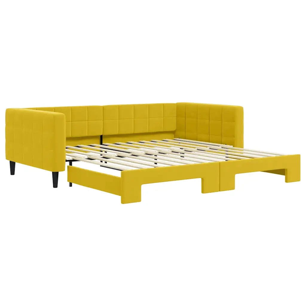 Divano Letto con Letto Estraibile-Sofa Letto-Daybed Giallo 100x200 cm in Velluto 598690