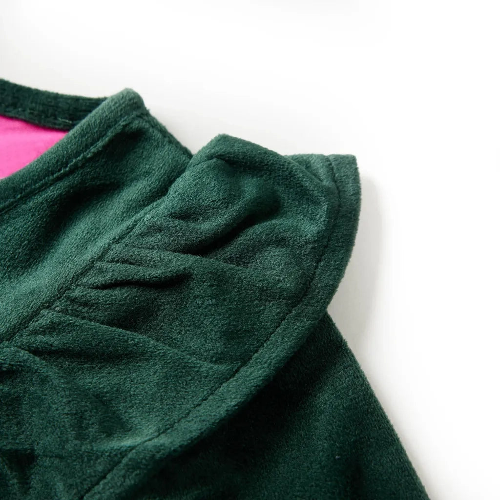 Camicetta da Bambina con Volant Verde Scuro 104