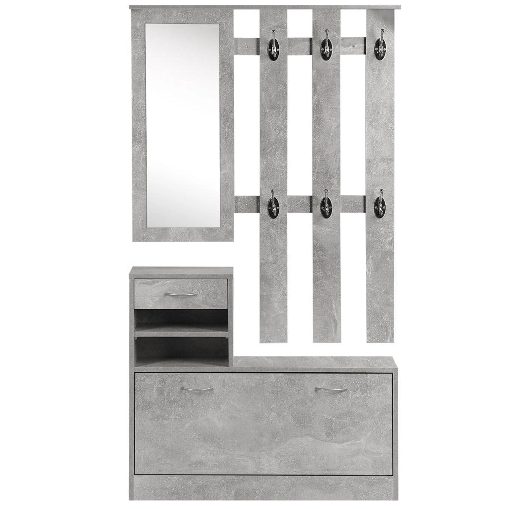 Mobile Ingresso con Specchio e Appendiabiti ¨C Minimal ¨C Grigio