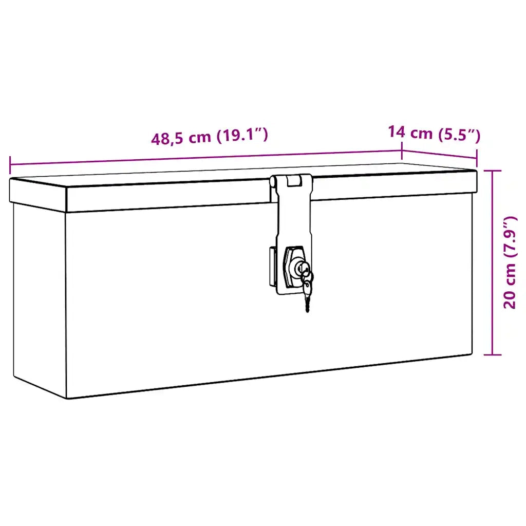 Cassetta in Alluminio 48,5x14x20 cm Argento 142935