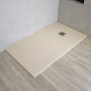 Piatto doccia rettangolare 90x120 cm in marmoresina avorio effetto pietra h3 cm | Milos