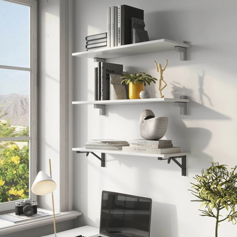 Set di supporti pieghevoli, lunghezza 403 mm, Acciaio, Verniciato bianco