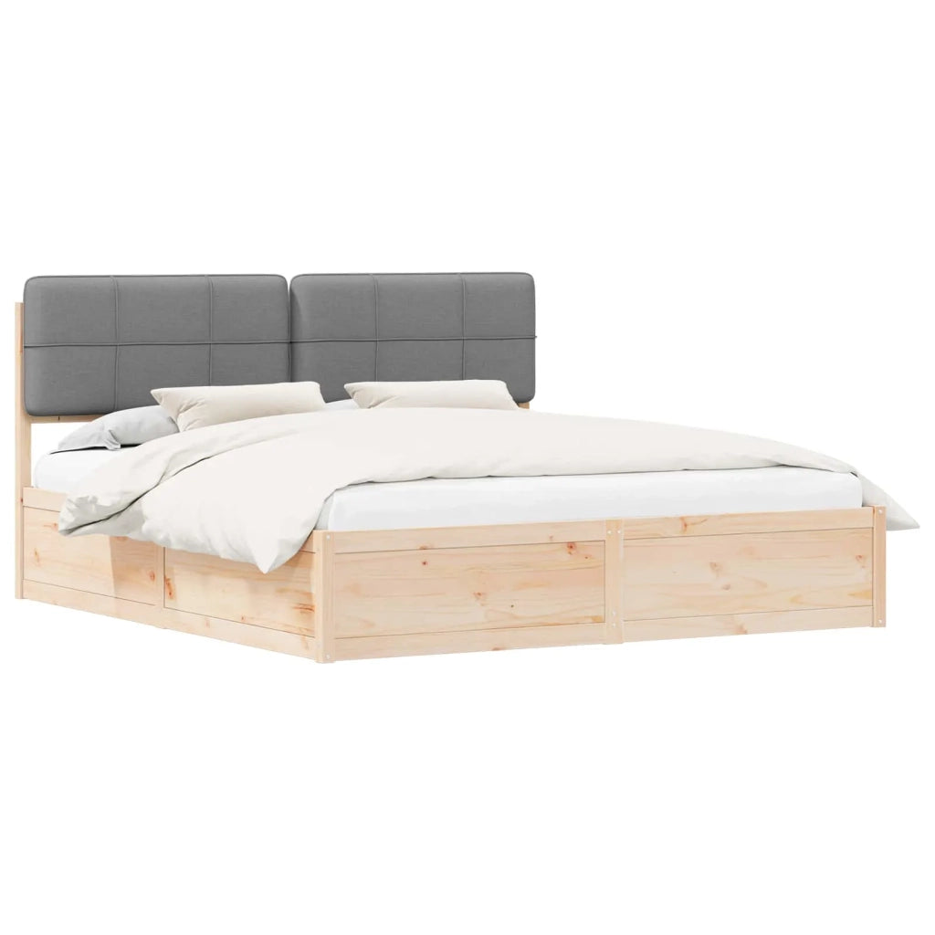 Letto con Testiera Rivestita Grigio chiaro 180 x 200 cm