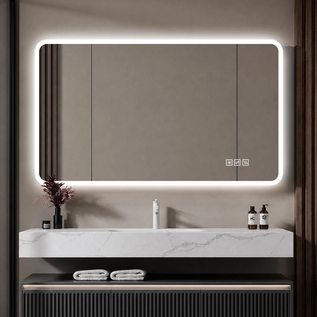 Specchio LED da bagno con antiappannamento e luce regolabile
