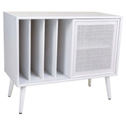 Mobile base in legno bianco e rete 80x38x67h