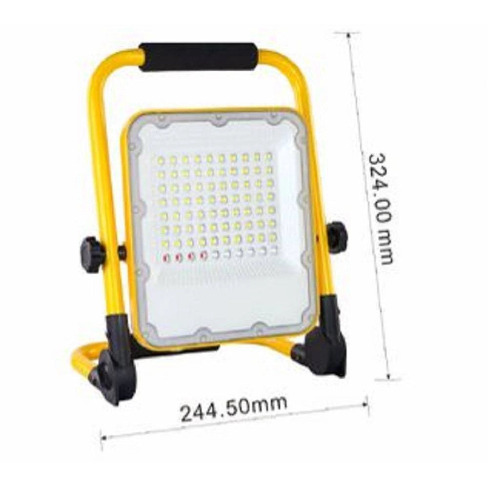 Trade Shop - Faro Led Slim Smd 50w Ricaricabile Portatile Staffa Da Esterno Luce 6500k Mg-50 -