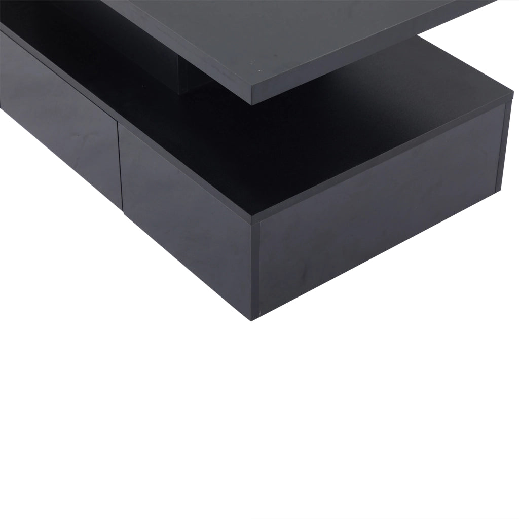 TAVOLINO DA CAFFÈ 100x50x39 cm Nero con LED e 1 cassetto