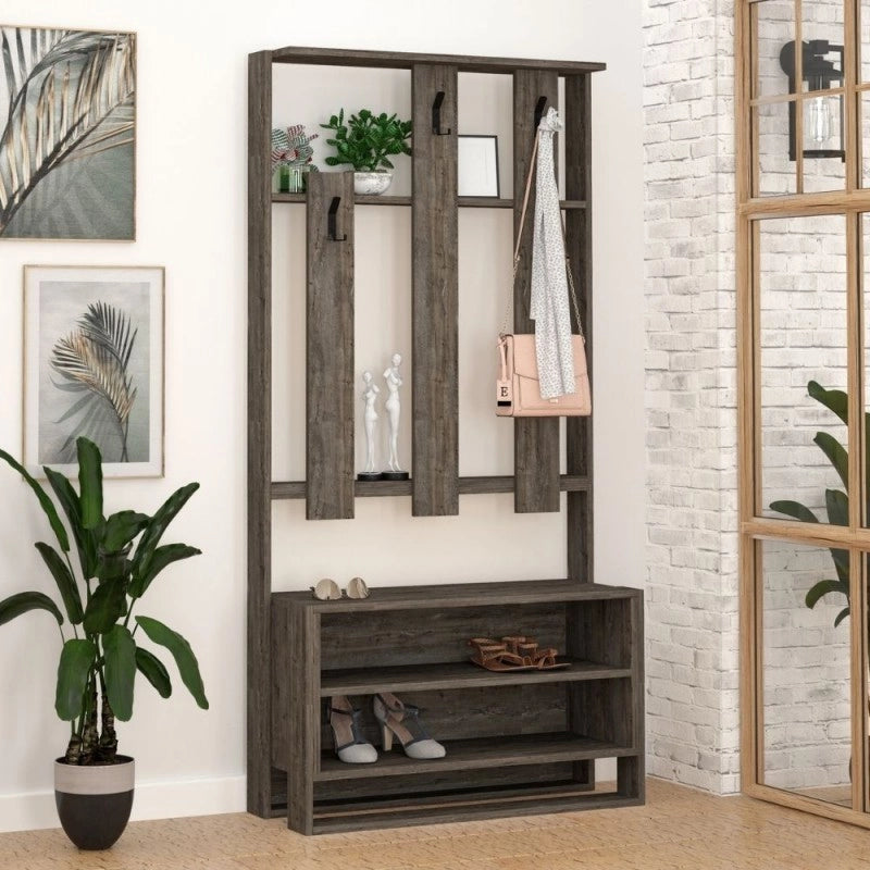 (2c) Mobile ingresso Chester noce 90x36xh.180 cm(CHESTERNOCE)