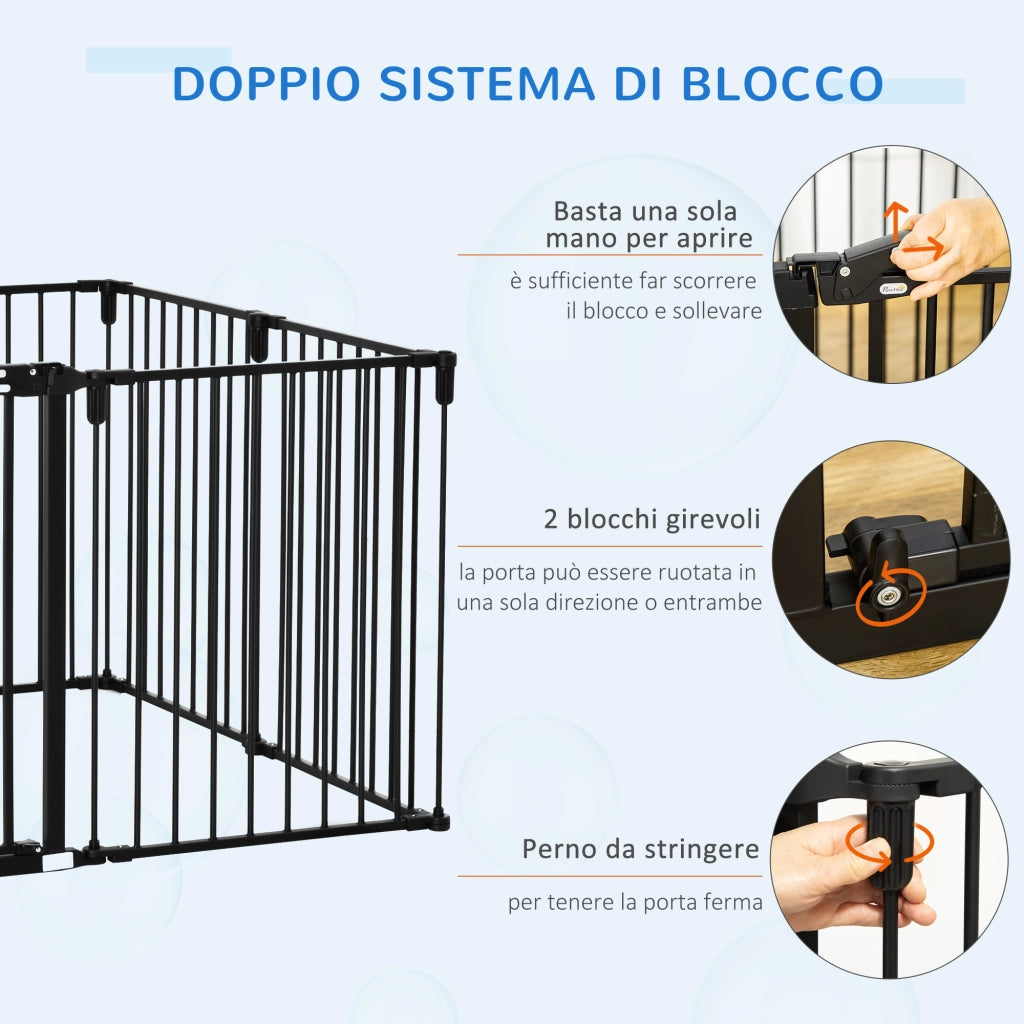 Cancelletto per Cani Pieghevole ¨C zephmum ¨C Nero, 8 Sezioni