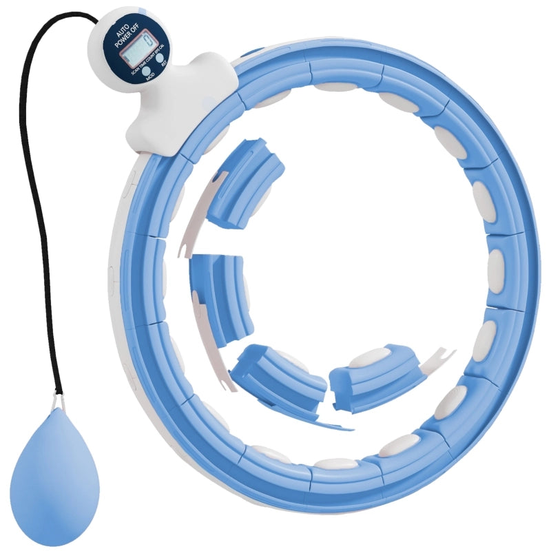 Hula hoop intelligente per adulti con contatore di palline ponderate, 16 nodi (76-113 cm), regolabile, silenzioso, attrezzo fitness per dimagrire,