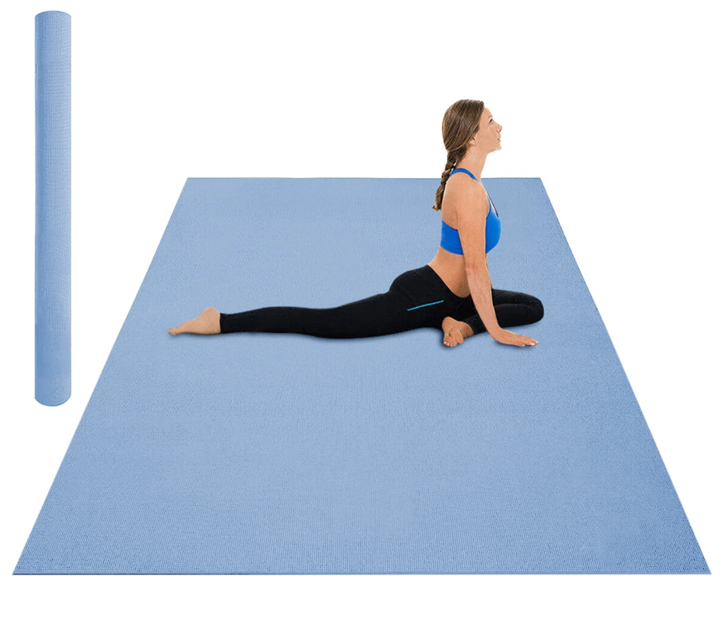Tappeto Per Esercizi Grande XXL 180 x 200 Cm Antiscivolo Resistente Tappetino Allenamento Casa Palestra Materassino Fitness Pilates Yoga In Pvc Arrotolabile Facile Trasporto  Azzurro