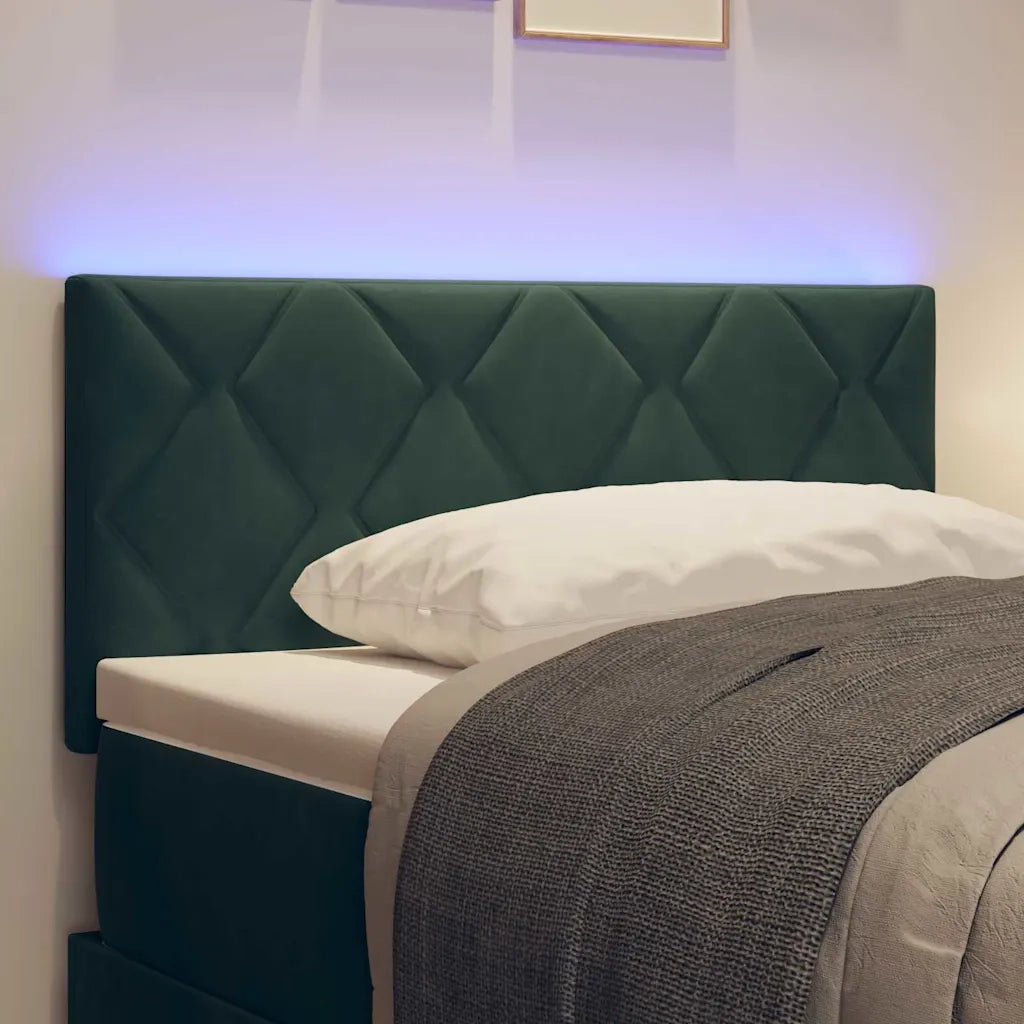 Testiera | Testata LED Verde Scuro 90 cm Velluto