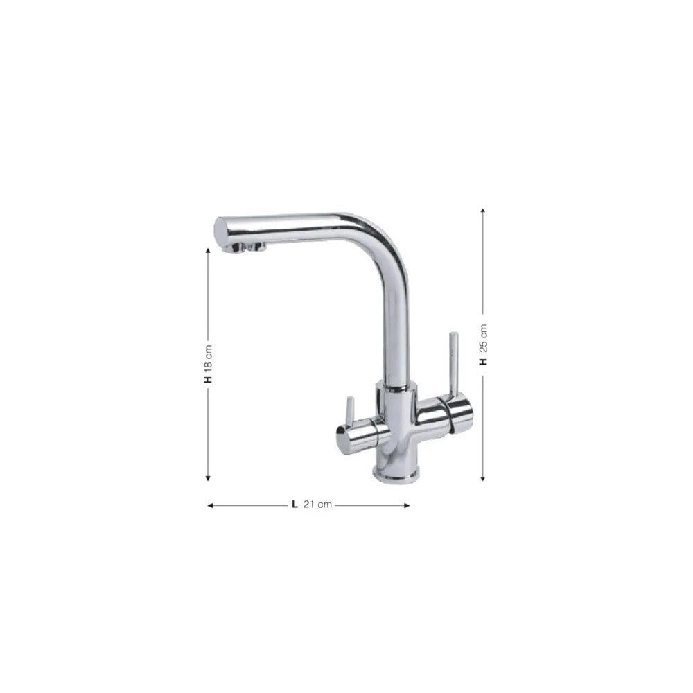 Miscelatore per lavabo cromo Acqua Pura tre vie