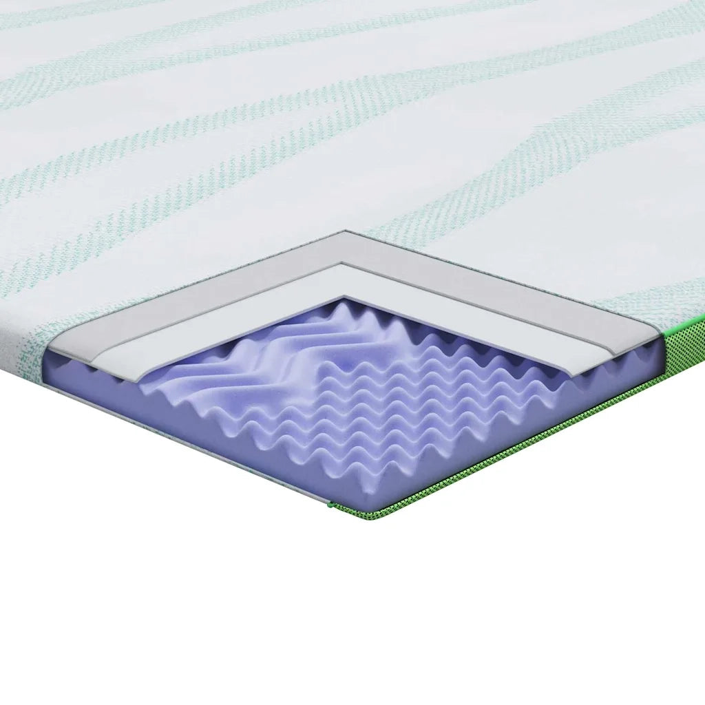 Topper per materasso Bianco e Verde 80 x 200 cm 4106166