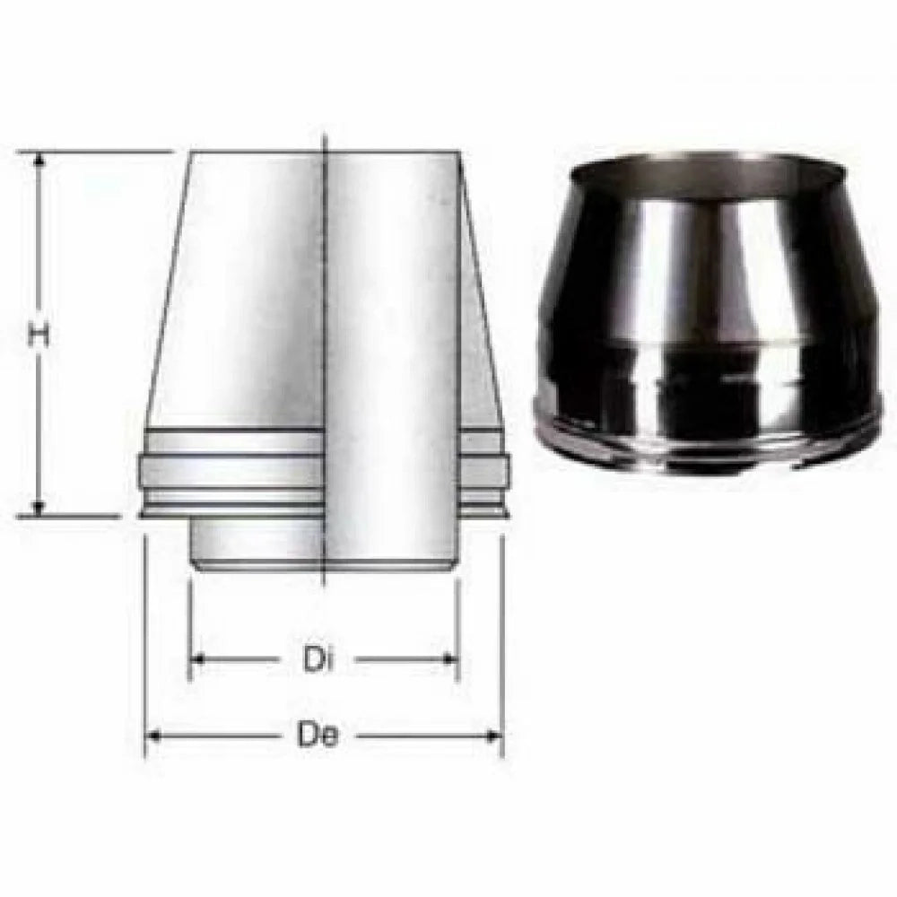 Inox doppia parete aisi 316 capp ello tronco cono d.400 450 b08x9