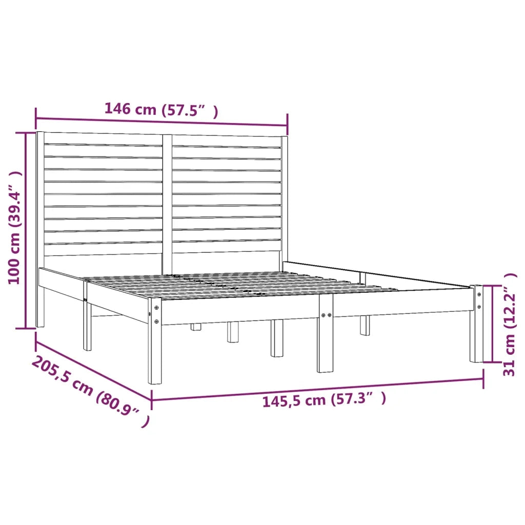 Giroletto-Struttura Letto in Legno Massello 140x200 cm 333602