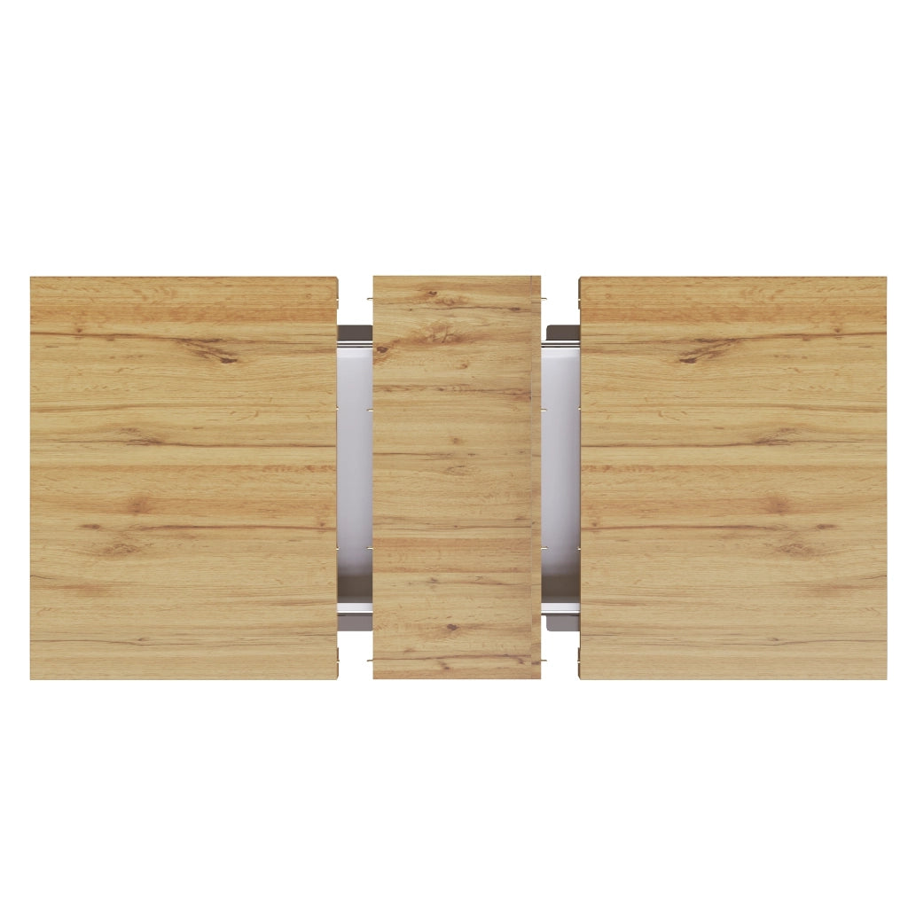 Tavolo allungabile con ripiani in MDF bianco