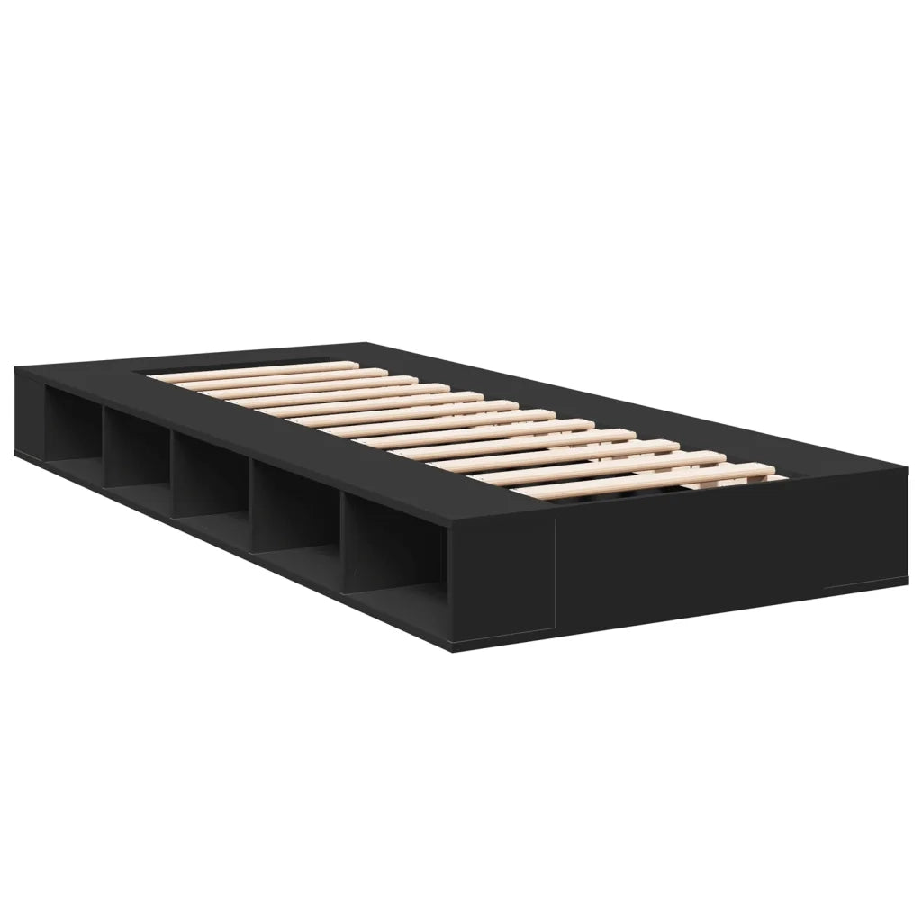 Giroletto-Struttura Letto Nero 100x200 cm in Legno Multistrato 952468