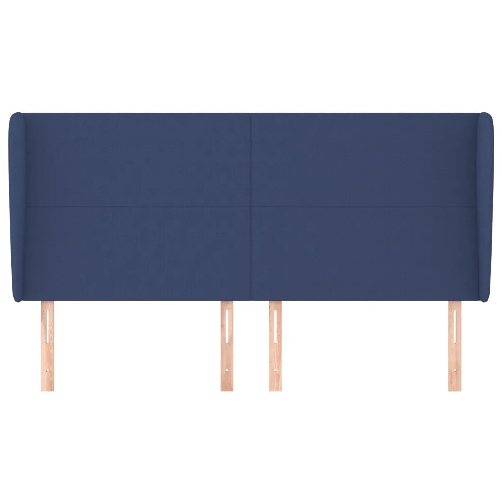 Testiera | Testata ad Orecchio Blu 183x23x118/128 cm in Tessuto