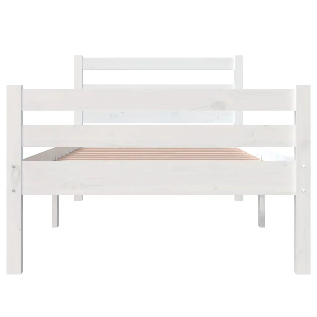 Giroletto-Struttura Letto Bianco in Legno Massello 100x200 cm 331298