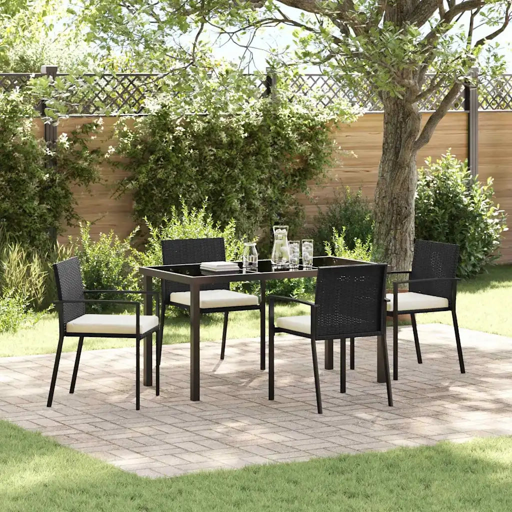 Set da Pranzo per Giardino 5 pz Nero 3379235
