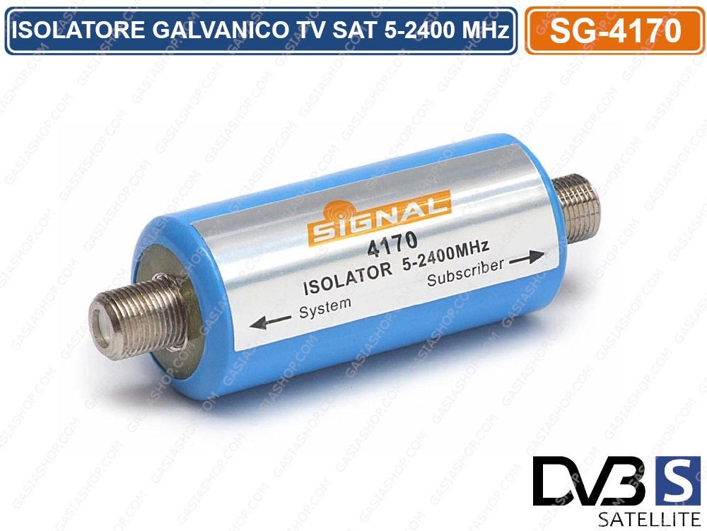 ISOLATORE GALVANICO CAVO COASSIALE TV SAT SATELLITARE 5 - 2400 MHz SOVRATENSIONE