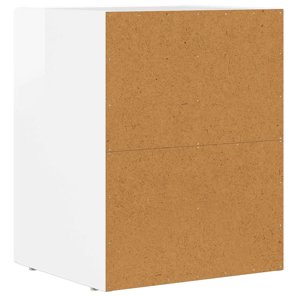 Comodino 2 pz-Set di 2 Tavolino da notte Bianco Lucido 40 x 35 x 50 cm Legno multistrato