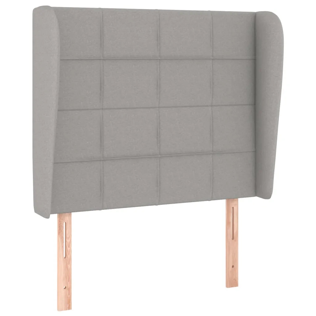 Testiera | Testata ad Orecchio Grigio Chiaro 83x23x118/128 cm in Tessuto