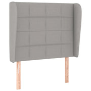 Testiera | Testata ad Orecchio Grigio Chiaro 83x23x118/128 cm in Tessuto