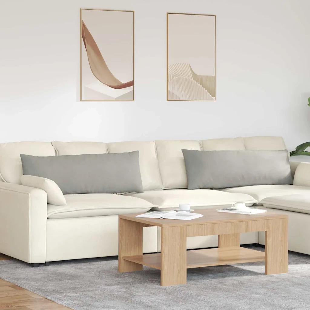 Cuscini da Divano 2 pcs Grigio chiaro 120 x 40 cm Tessuto 42013812